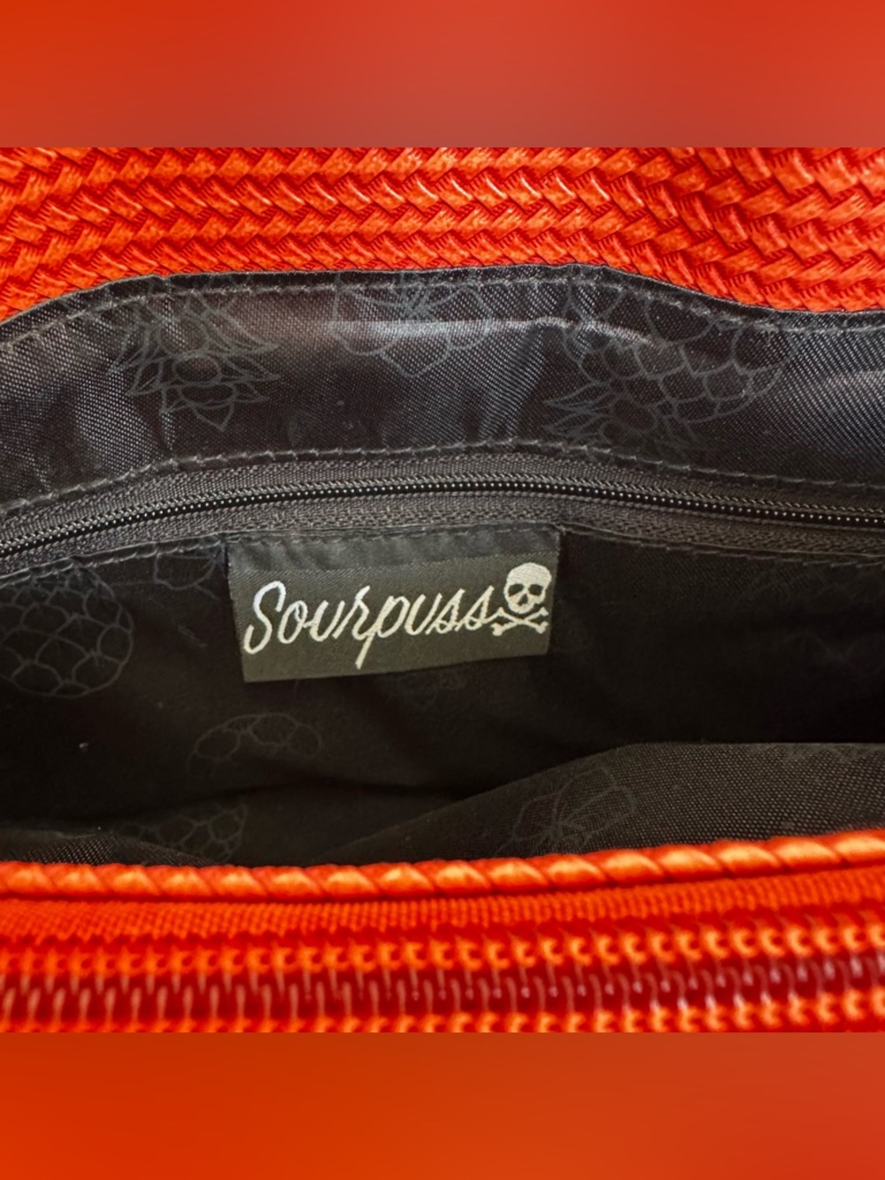 Sourpuss Orange Woven Tiki Handbag - Retro Rockabilly Pineapple - Picture 2 of 14